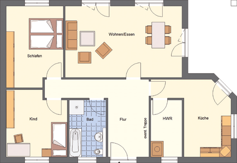 EWA-Bungalow Usedom 177qm Hausbau Berlin Brandenburg Magdeburg Grundriss Erdgeschoss