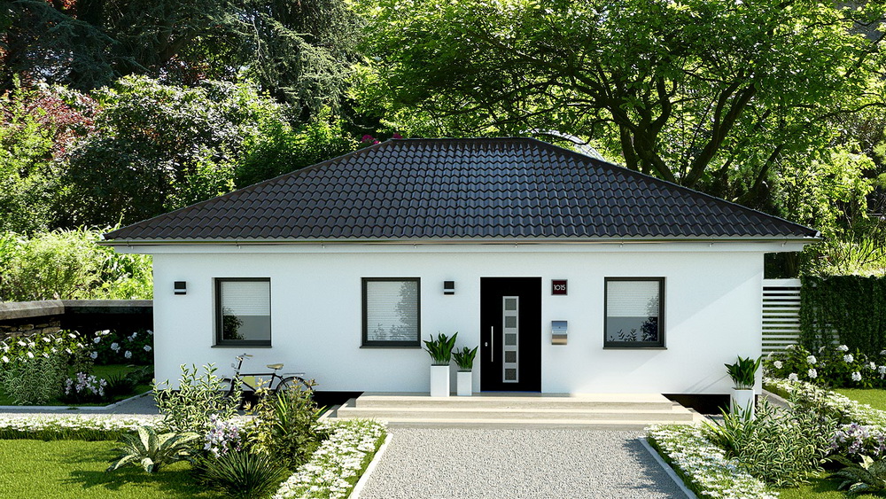 EWA-Bungalow-Fehmarn-89qm-Hausbau-Berlin-Brandenburg-Magdeburg-Vorderansicht EWA-Bungalow Fehmarn 89qm Hausbau Berlin Brandenburg Magdeburg Vorderansicht