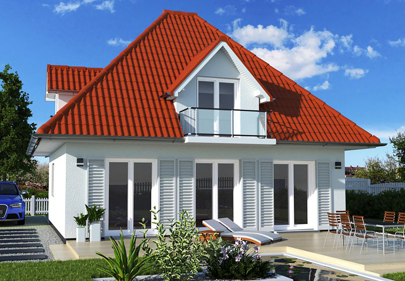 EWA-Bungalow Hiddensee 142qm Hausbau Berlin-Brandenburg Potsdam rotes Dach