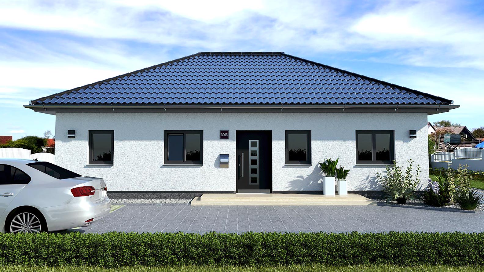 EWA-Bungalow Müritz 130qm Hausbau Berlin Brandenburg Magdeburg Vorderansicht