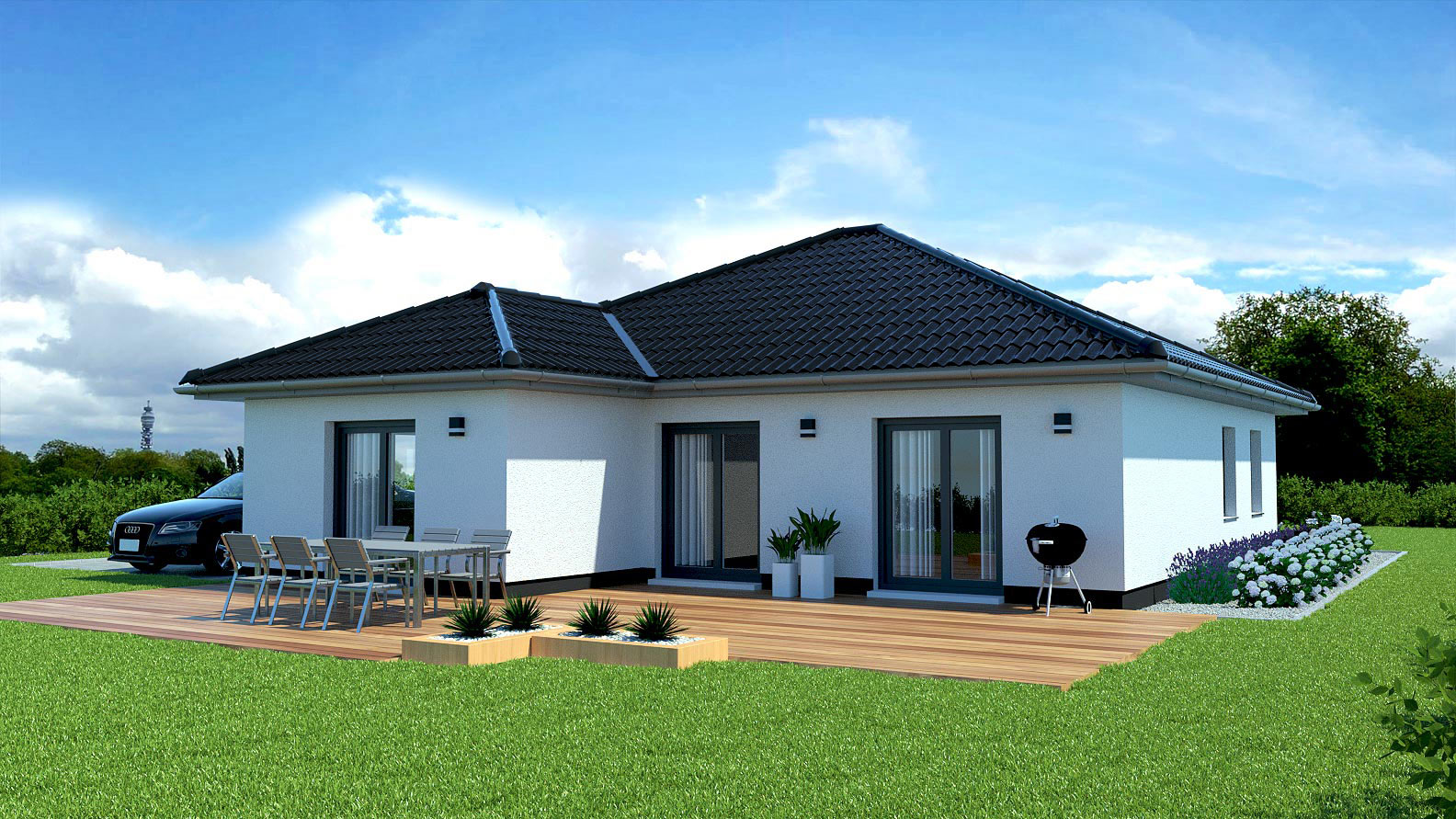 EWA-Bungalow-Sylt-123qm-Massivhausbau-Leipzig-Halle-Wittenberg-Rückansicht EWA-Bungalow Sylt 123qm Massivhausbau Leipzig Halle Wittenberg Rückansicht
