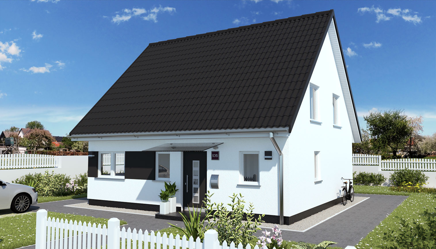 EWA-Landhaus Flaeming 119qm Hausbau Berlin Brandenburg Magdeburg Vorderansicht