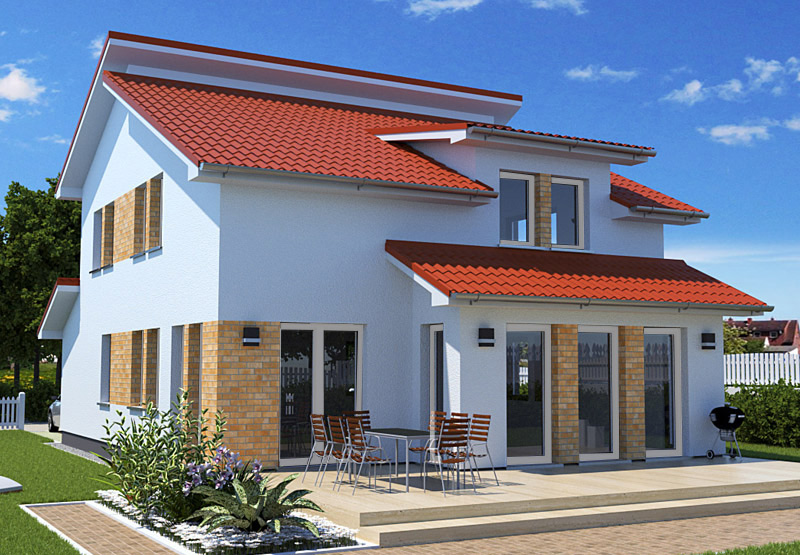 EWA-Stadtvilla Hamburg 156qm Hausbau Berlin Brandenburg Magdeburg rotes Dach