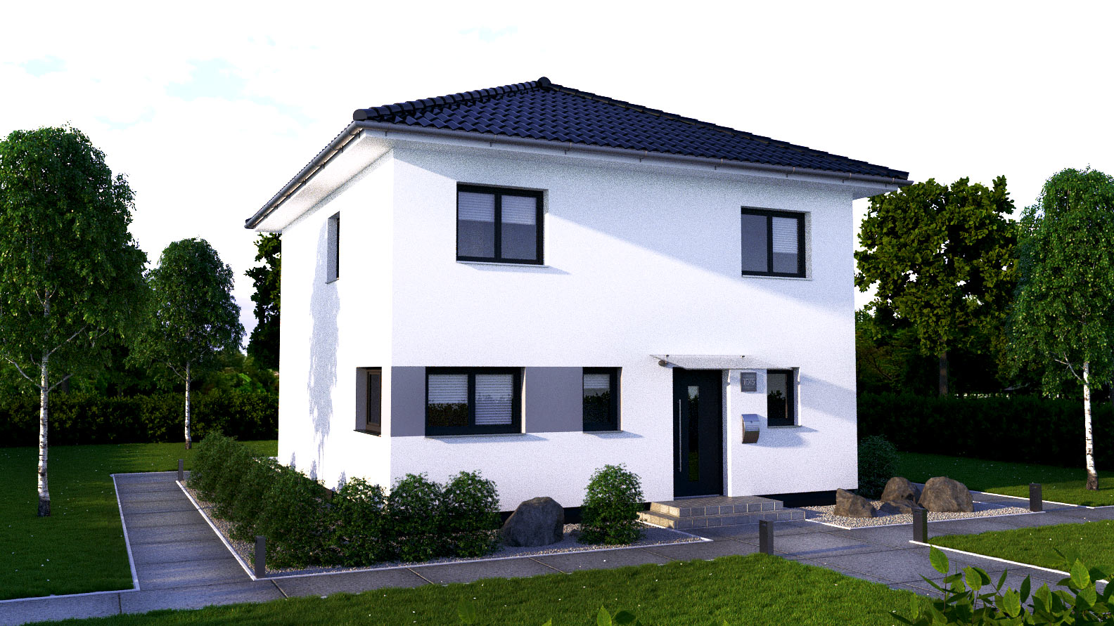 EWA-Stadtvilla Leipzig 126qm Massivhausbau Leipzig Halle Wittenberg Vorderansicht