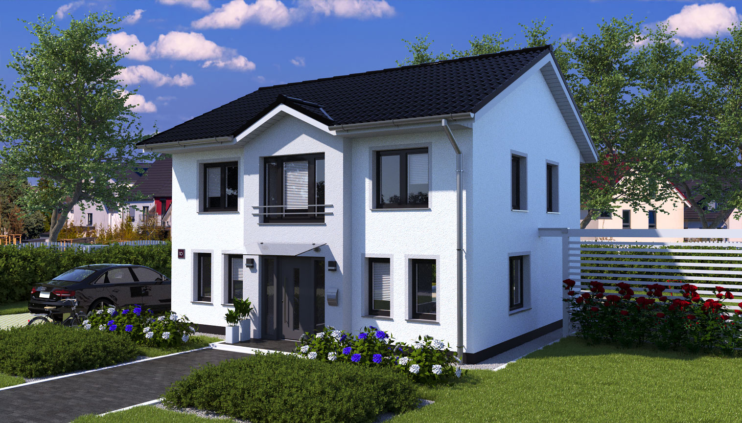 EWA-Stadtvilla Lichterfelde SD 163qm Massivhausbau Leipzig Halle Wittenberg Vorderansicht