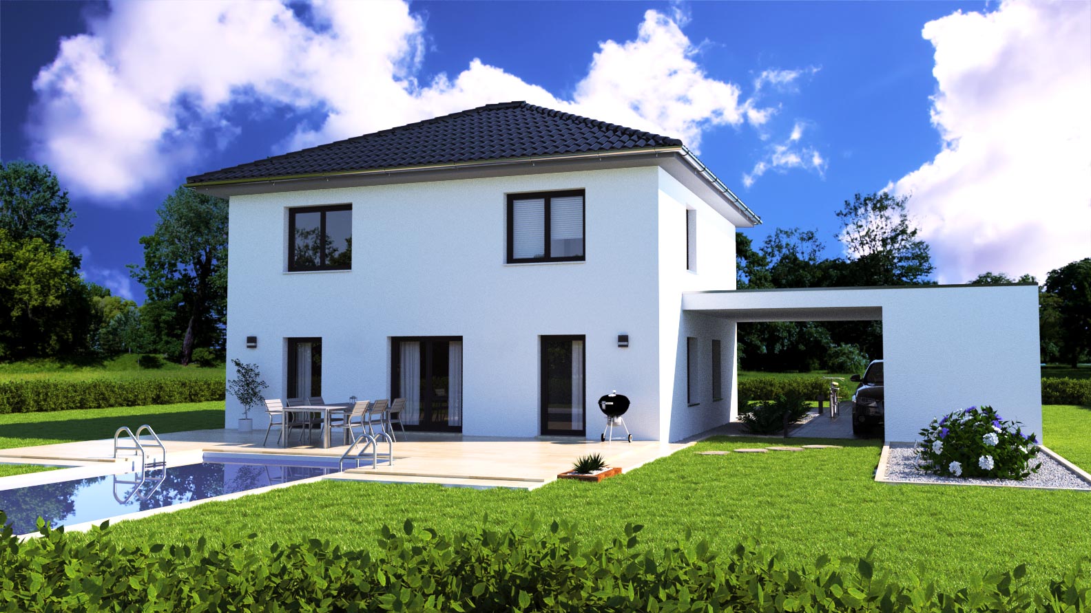 EWA-Stadtvilla-Potsdam-143qm-Hausbau-Berlin-Brandenburg-Potsdam-Rückansicht EWA-Stadtvilla Potsdam 143qm Hausbau Berlin Brandenburg Potsdam Rückansicht